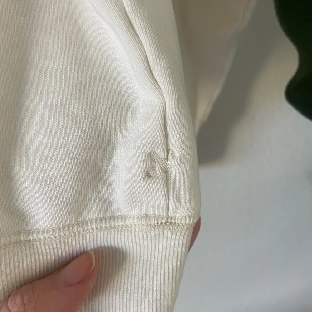 Alex Mill Davie Fleece Cardigan In Off White Size M - Picture 9 of 11